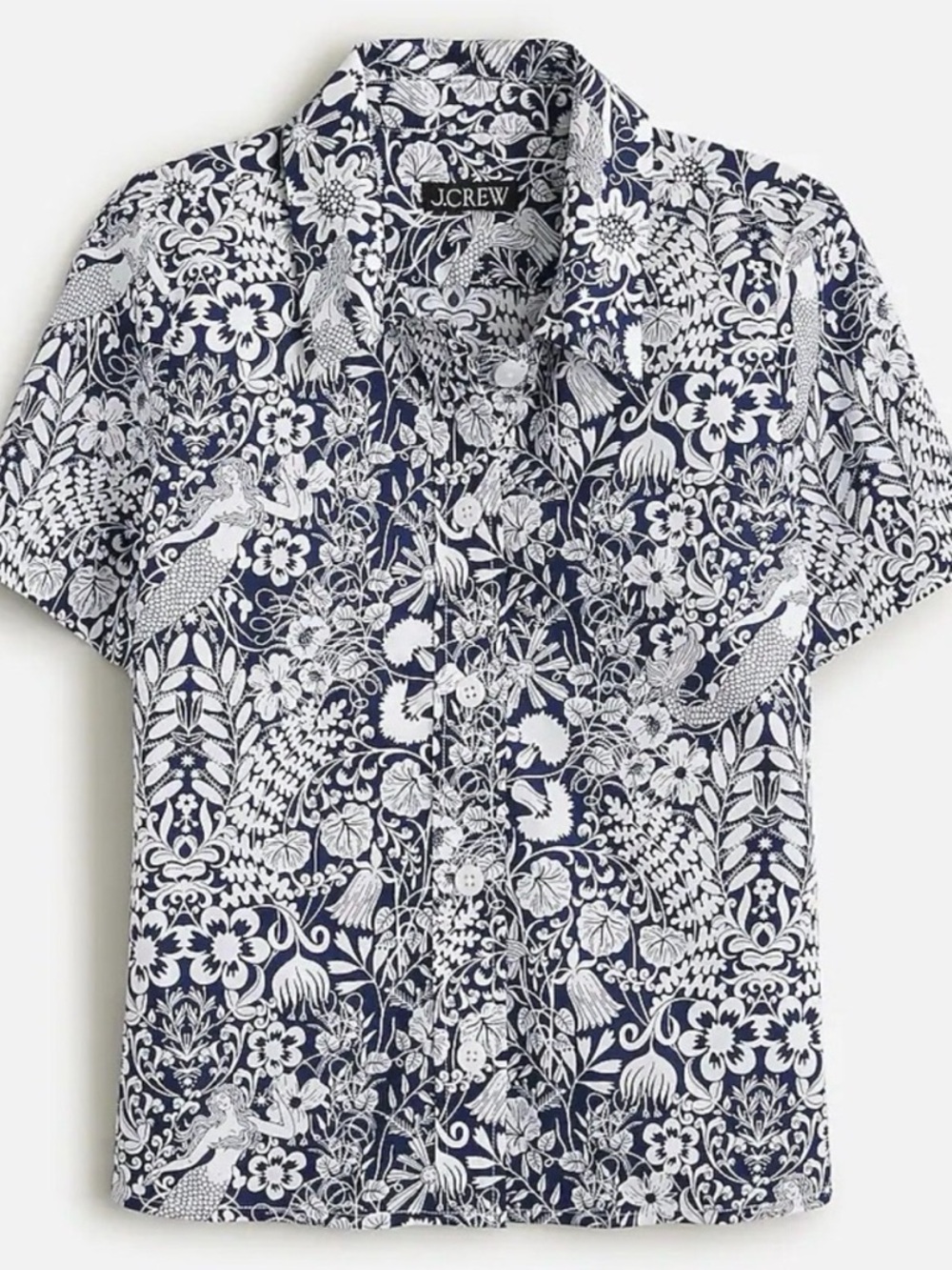 J.Crew Gamine cotton poplin shirt in mermaid floral